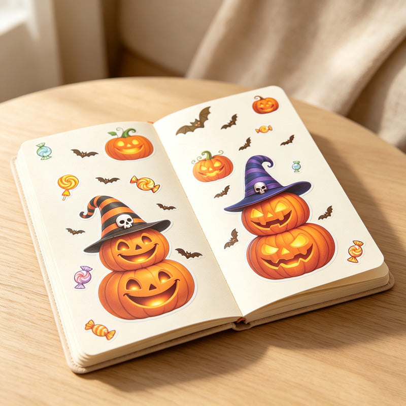 CouldNook Halloween Pumpkin Static Window Clings‑Jack‑O‑Lantern Candy Party Decor