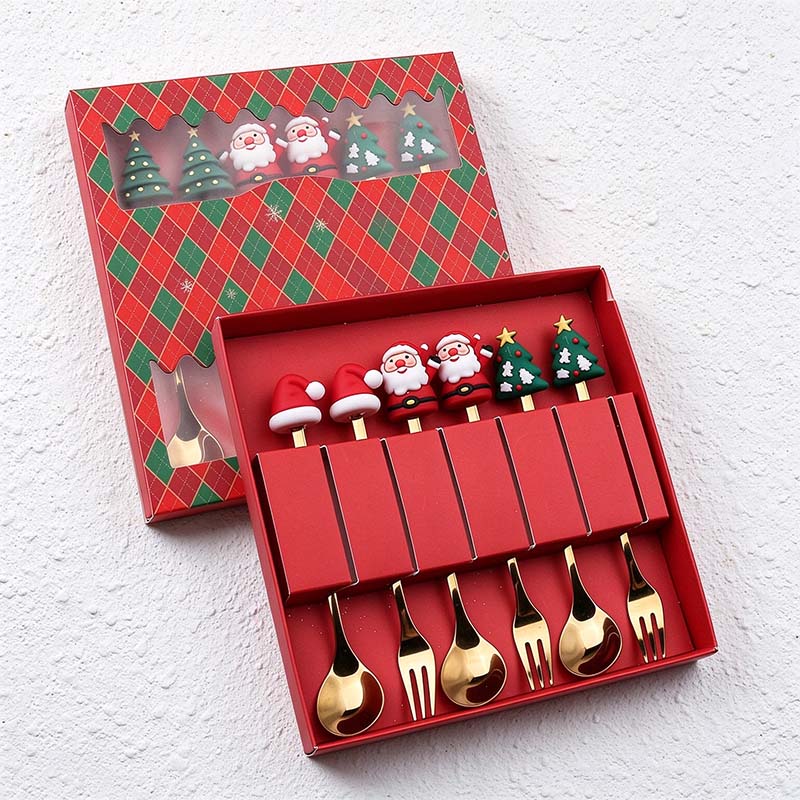 CouldNook Christmas Cutlery Set - Character Tops and Decorative Charm Designs