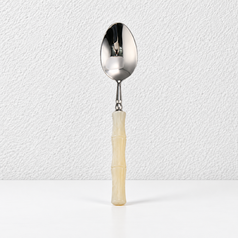 Bamboo Style Flatware - Segmented Acrylic Handles and Steel