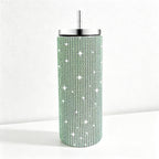 CouldNook 20oz Rhinestone Tumbler-Stainless Steel Vacuum Insulated Straight Body Tumbler with Straw