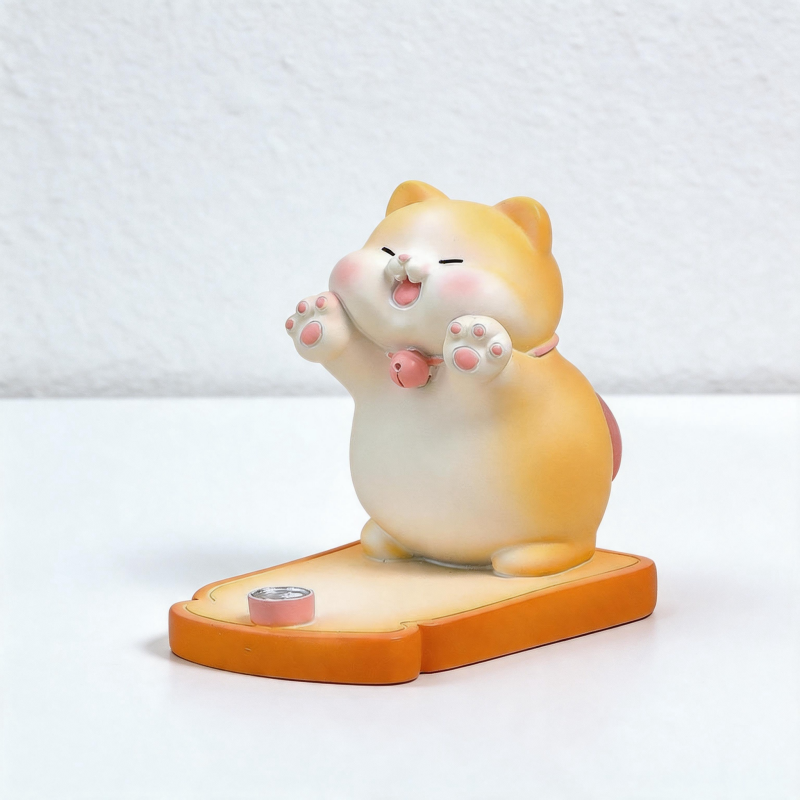 CouldNook Cute Chubby Cat Phone Stand - Adorable Desk Decor Holder