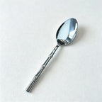CouldNook Stainless Steel Cutlery Set - Bamboo-Style Textured Handles