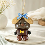 CouldNook Dog Figure Seed Shell Charm - Seed-and-shell-look texture