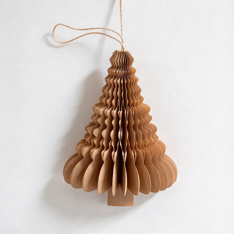 CouldNook Honeycomb Paper Tree Ornament - Layered Folds and Hanging Cord
