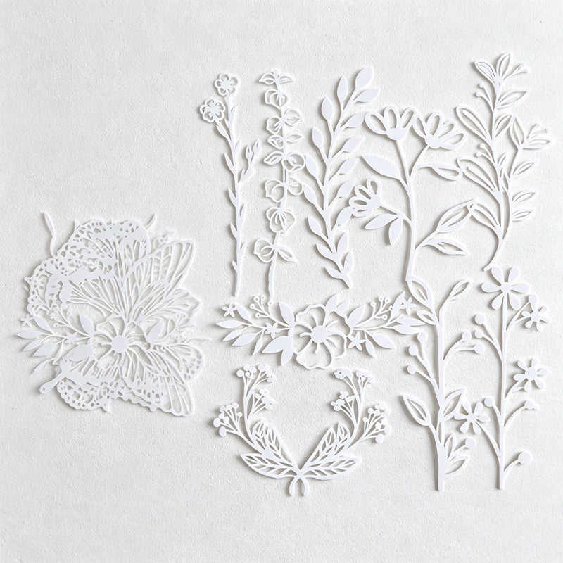 CouldNook Lace Paper Decoration Set - Openwork Borders and Delicate Cutout Motifs