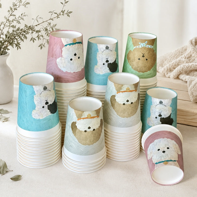 CouldNook Puppy Paper Cup Set - Fifty Assorted Pieces
