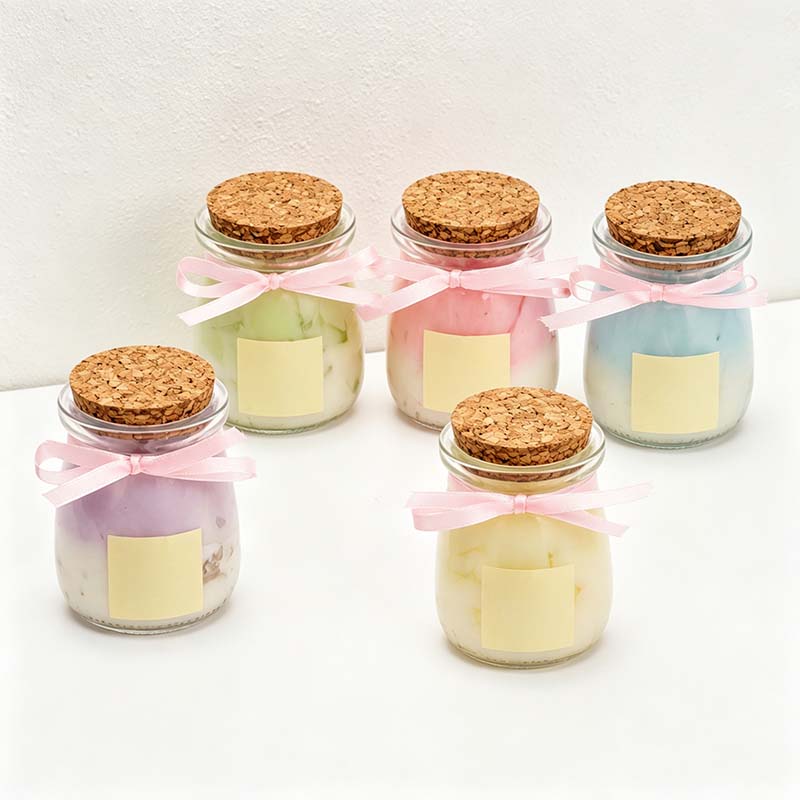 CouldNook Ribbon Jar Scented Candle - Pastel Wax And Textured Lid