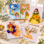 Flower Arrangement Kit - Illustrated Cards and Folding Stands