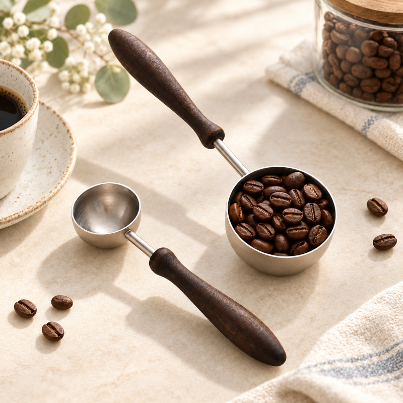 Measuring Scoop - Rounded Steel Bowl and Tapered Handle