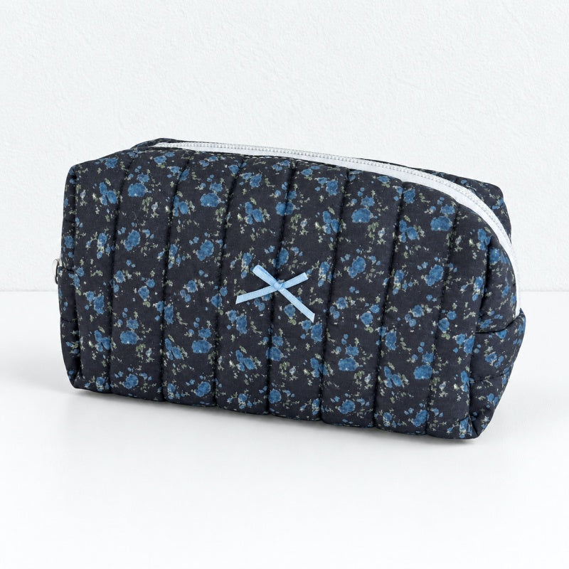 CouldNook Floral Makeup Bag - Tiny Bow Accent