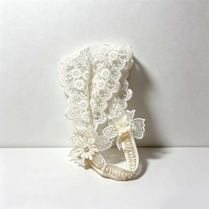 CouldNook Wide Hollow-Out Lace Headband - Aesthetic Floral Hair Accessory