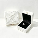 CouldNook Floral Jewelry Presentation Box - Raised Rose Pattern and Hinged Lid