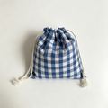 CouldNook Checked Drawstring Organizer Bag - Soft Storage Pouch