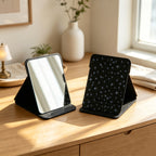 CouldNook Floral Pattern Folding Table Mirror - Triangular Easel Stand
