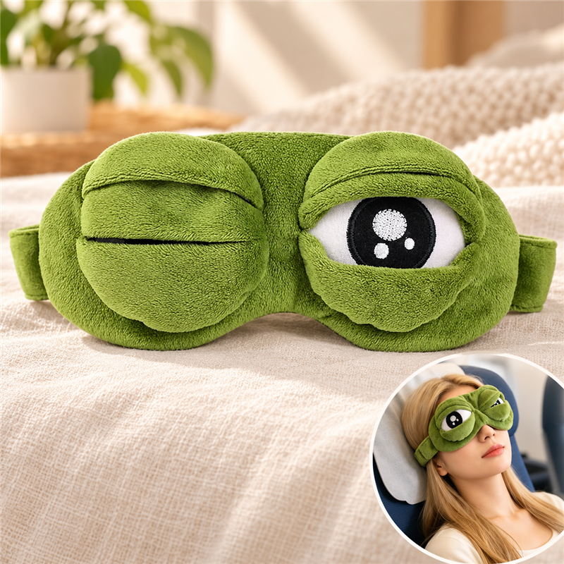 CouldNook Frog Sleep Mask - Plush Eyes And Playful Raised Eyelids