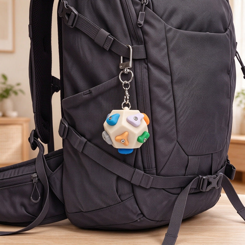 Bouldering Block Keychain with Colorful Miniature Climbing Holds