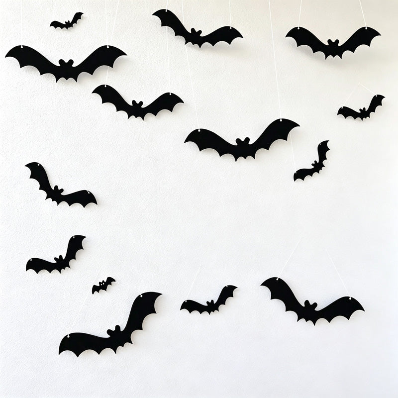 CloudNook Hanging Felt Bat Decor‑Halloween Party Ornament Set