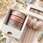Vintage-Inspired Washi Tape Set - Eight Coordinated Rolls