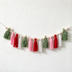 CouldNook Christmas Tassel Garland - Beaded Cord and Tree-Shaped Accents