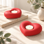 CouldNook Heart Tealight Candle Holder - Rounded Ceramic