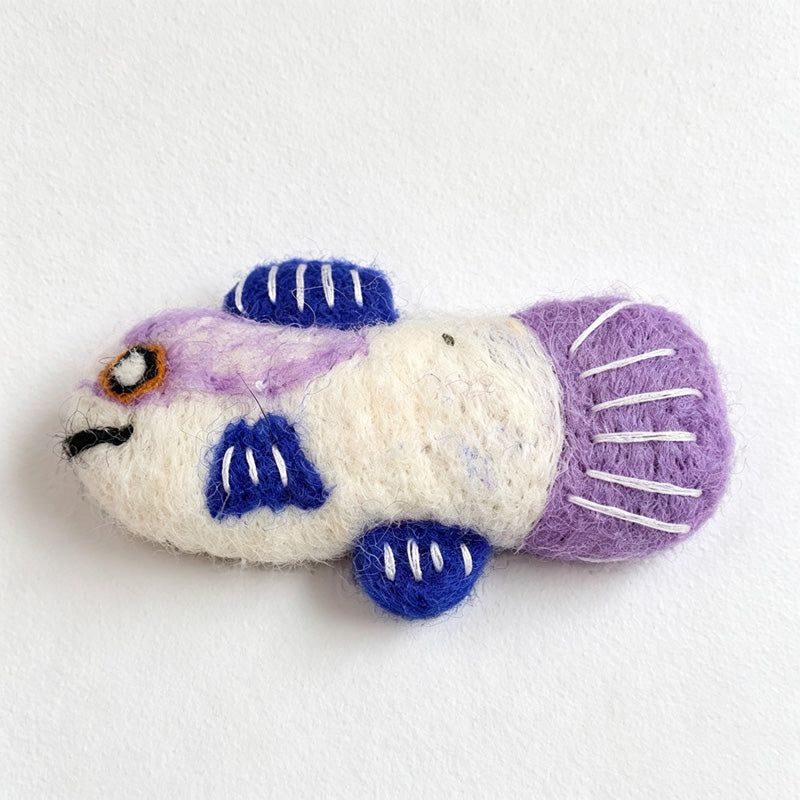 CouldNook Felt Look Fish Pin Brooch - Colorful Sweater Accent