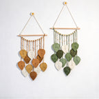 CouldNook Cotton Leaf Wall Hanging - Layered Leaves and Beaded Strands