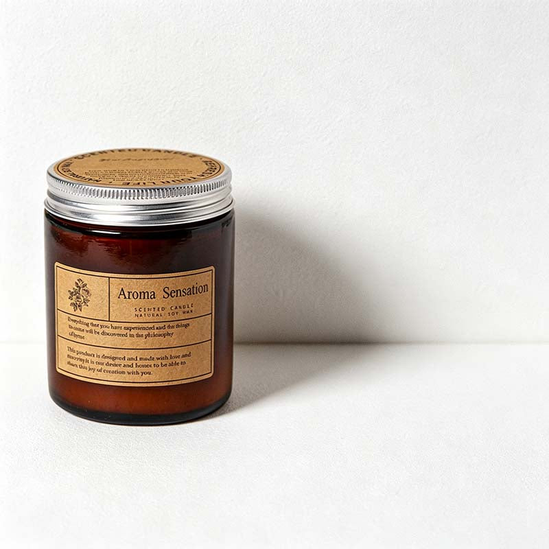 CouldNook Amber Jar Scented Candle - Printed Label And Two Volume Options