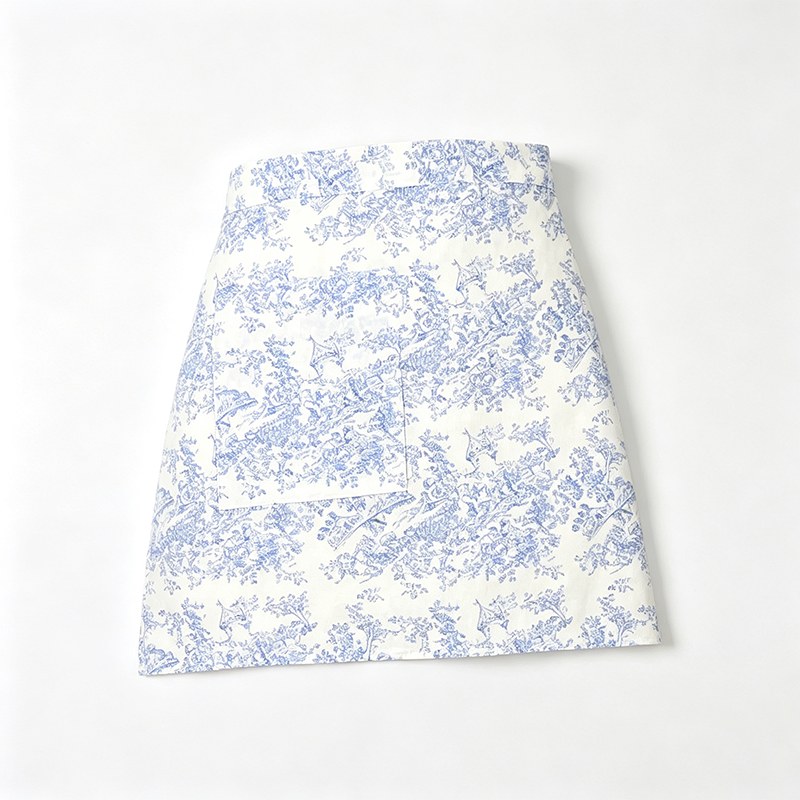 CouldNook Toile Waist Apron - Scenic Ruffle Serving Layer