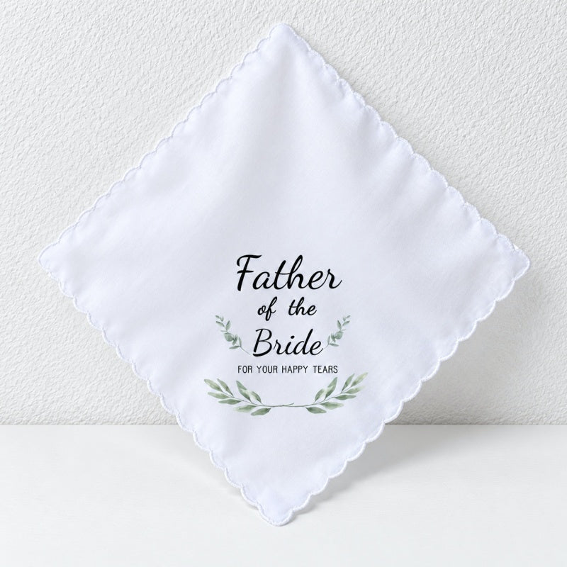 CouldNook Wedding Handkerchief - Bridal Parent Message and Scalloped Edge
