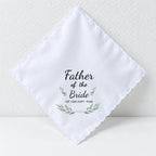 CouldNook Wedding Handkerchief - Bridal Parent Message and Scalloped Edge