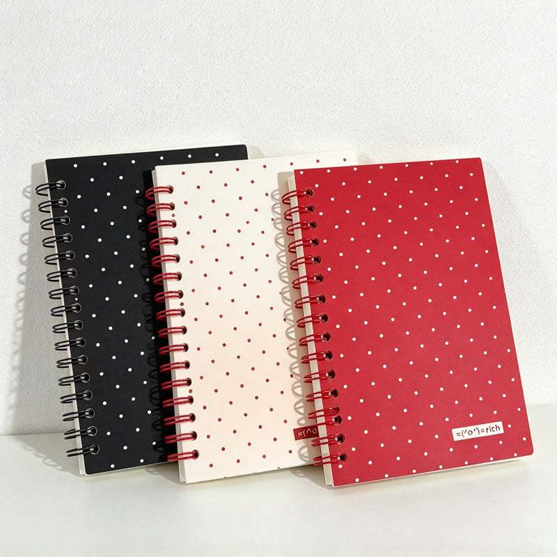 CouldNook Sticker Release Book - Contrasting Polka Dot Covers and Spiral Binding