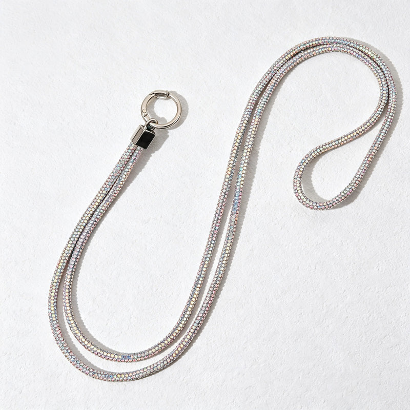 CouldNook Rhinestones Set Crossbody Phone Strap with Slender Stone-Set Line