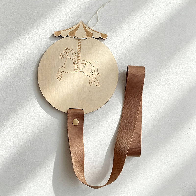 CouldNook Wooden Hair Clip Organizer - Hanging Storage Strap