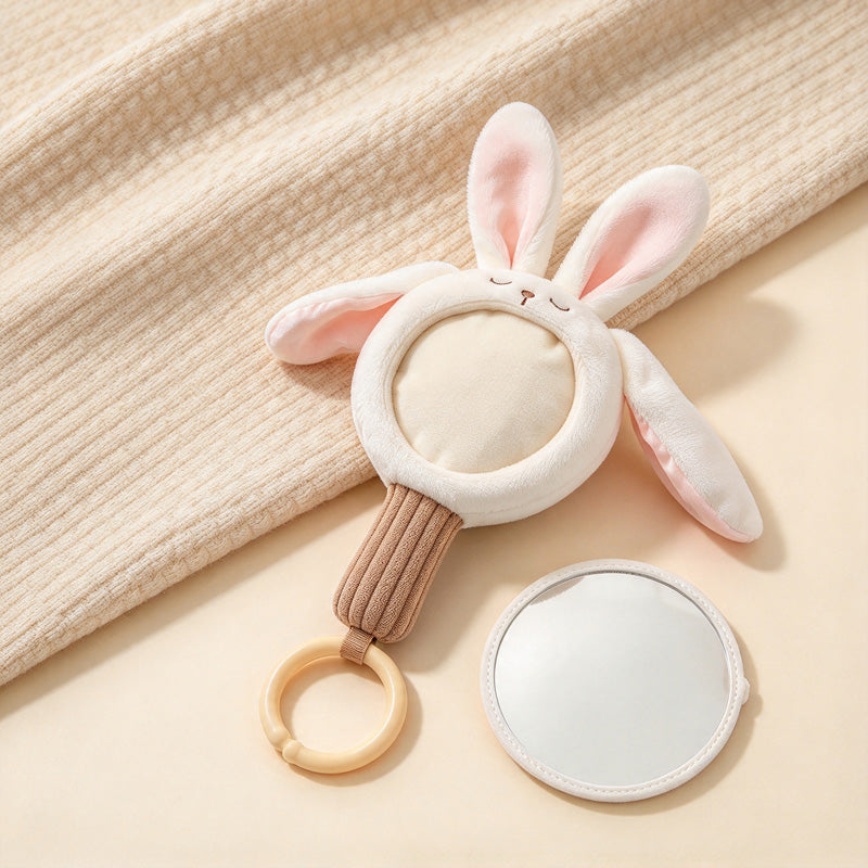 CouldNook Animal Handheld Mirror - Fabric Frame and Removable Bottom Ring
