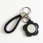 Flower Mirror Keychain with Braided Loop Strap
