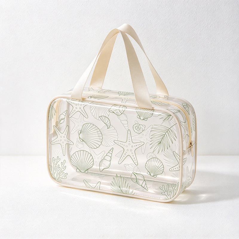 CouldNook Printed Clear Toiletry Bag - Ocean Or Leopard Patterns