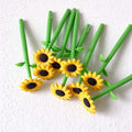 CouldNook Flower Gel Pen - Leafy Stem Barrel And Yellow Petals