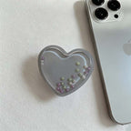 CouldNook Heart-Shaped Phone Grip Stand - Pearl-Style Decorative Center