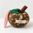 Apple Bag Charm - Floral Fabric and Hanging Ring