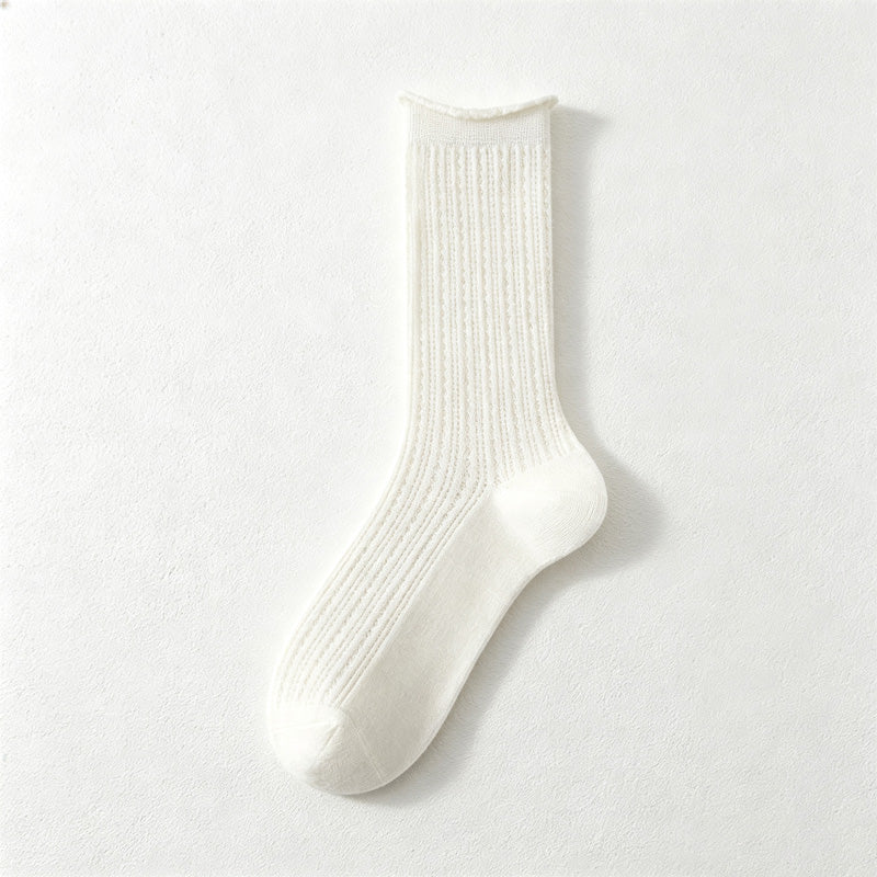 CouldNook Sheer Patterned Crew Socks-Light Sheer Finish
