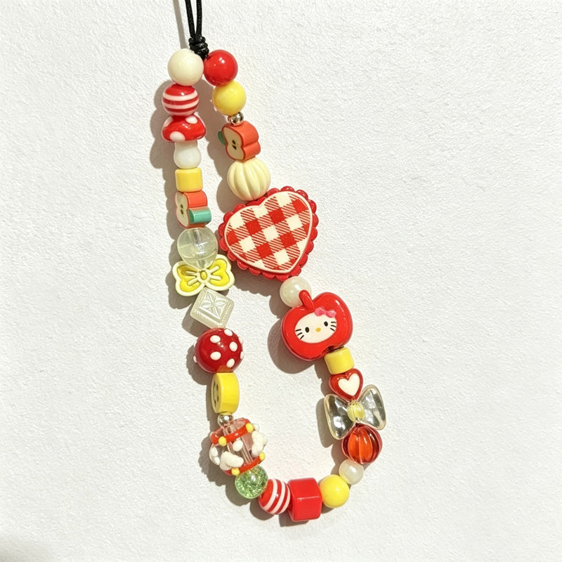 CouldNook Apple Fish Beaded Phone Charm - Loop Cord Attachment