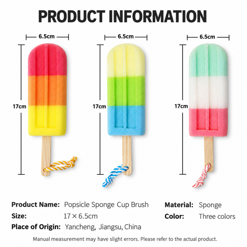 Popsicle Sponge Cup Brush with Hanging Cord