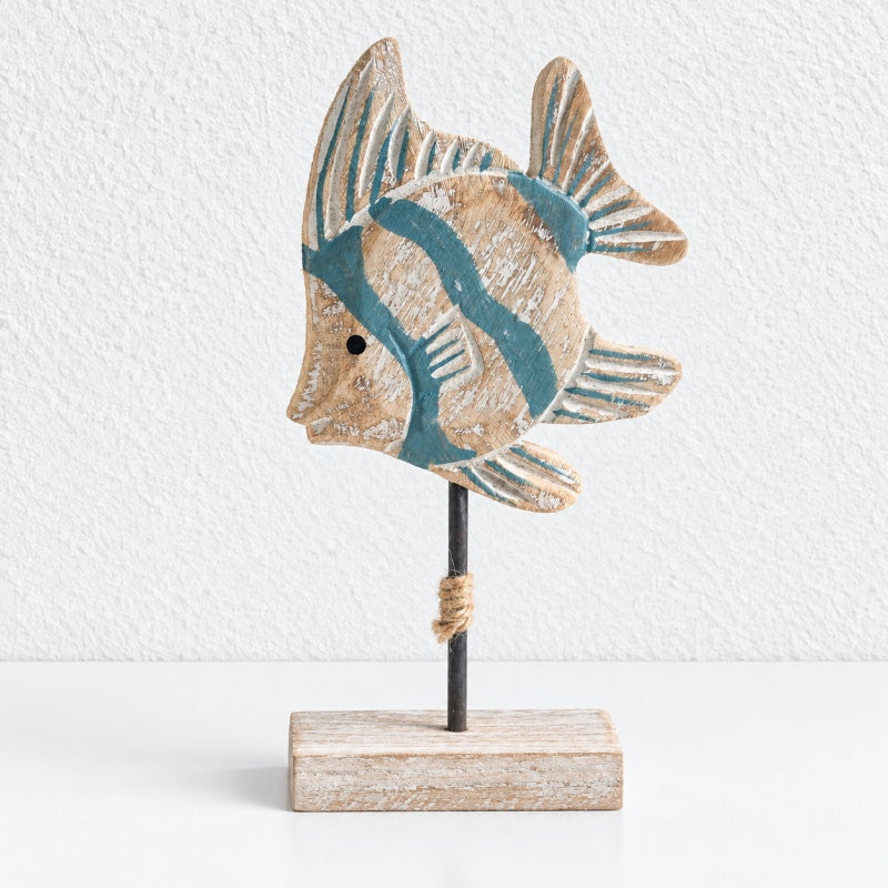 CouldNook Coastal Tabletop Ornament - Sea Motif and Raised Base