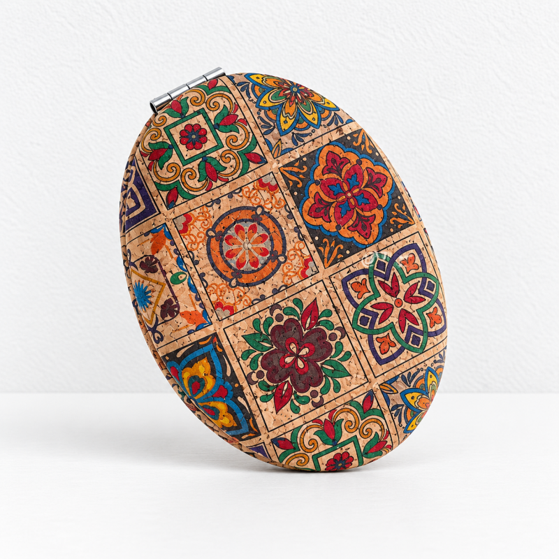 CouldNook Retro Folding Compact Mirror - Double-Sided Patterned Designs