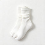 CouldNook Solid Split-Toe Socks - Plain Surface And Gatherable Upper