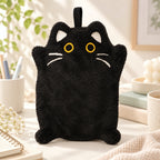 CouldNook Cat Hand Towel - Stitched Face and Curved Tail