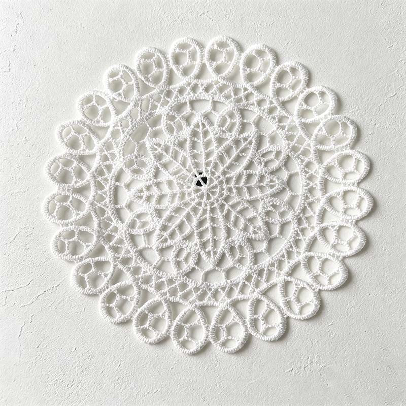 CouldNook Round Floral Lace Coaster - Five White Designs