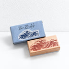CouldNook Sea Motif Stamp - Waves Sky Details and Wood Mount