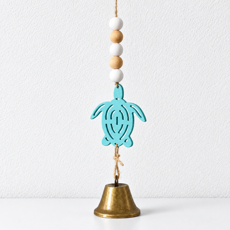 CouldNook Sea-Life Bell Hanging - Beaded Strands And Coastal Motif Choices