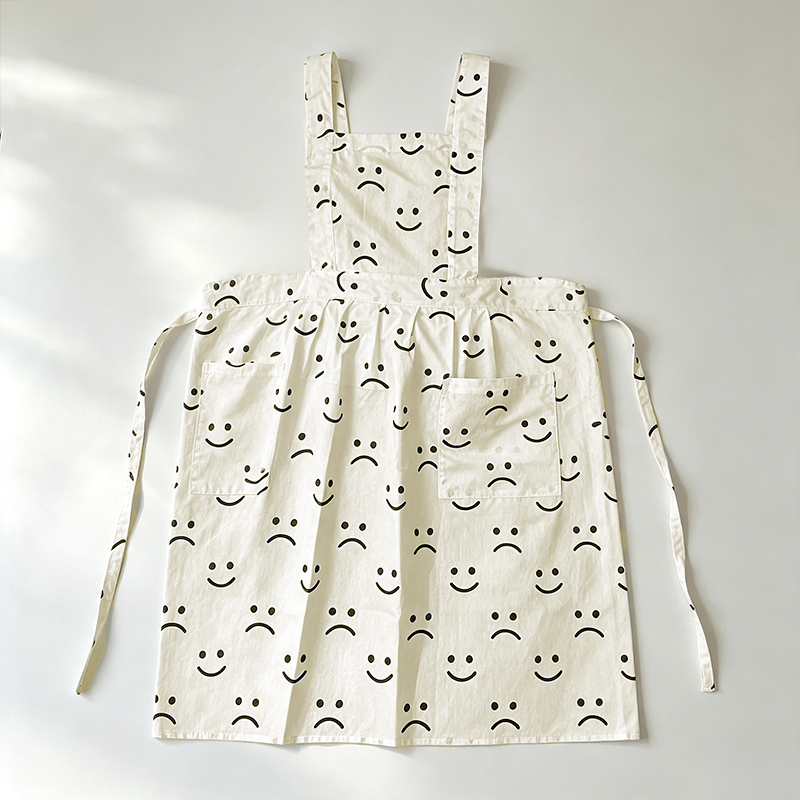 CouldNook Smiling Face Apron - Cheerful Everyday Kitchen Layer